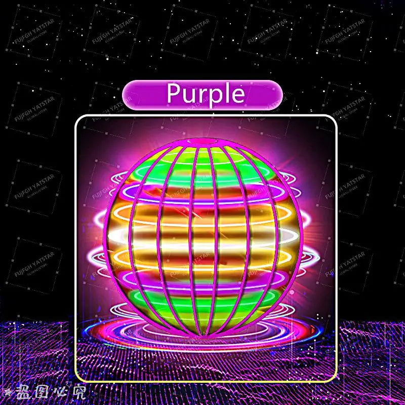 LED Colorful Flying Ball Automatic Boomerang Hover Orb, Gyroscopic Anti-Gravity Black Tech Magic Flying Toys for Children Gifts
