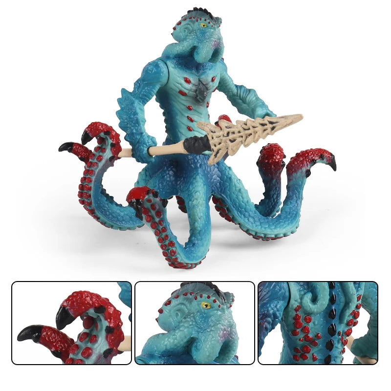 Oenux Original Savage Dinosaurs Myth Dragon Animals Model Fire Bull Octopus Monster Crab Action Figures Kids Collection Toy Gift