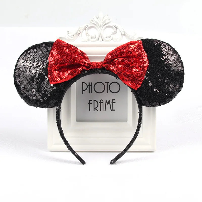 2023 New Cute Performance Party Headband Mickey Minnie Headband Mickey Mouse Bow DY Black Ear Headband Christmas HairAccessories