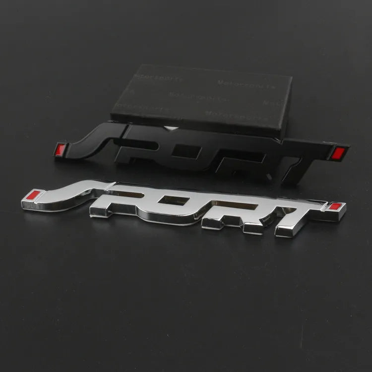 Car Accessories Sticker Styling Metal 3D Chrome Black Auto Car Trunk Racing Sport Word Letter Logo Emblem Badge Decal Sticker