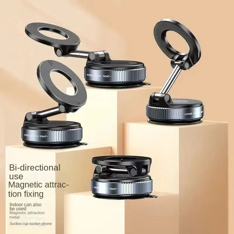 Car Bracket Vacuum Magnet Upgraded Version Multi-angles Adjustment Strong Magnetic Suck Foldable Car Navigation Phone Holder New