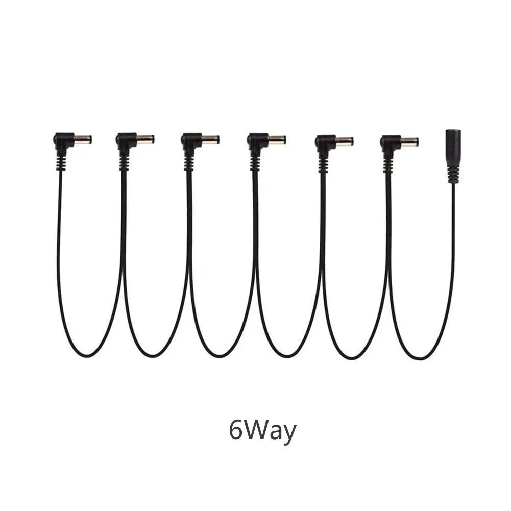 Daisy Chain Cable 1 to 2 3 5 6 8 10 Ways Guitar Effect Pedal Accessory 9V DC Adapter Plug Power Cord