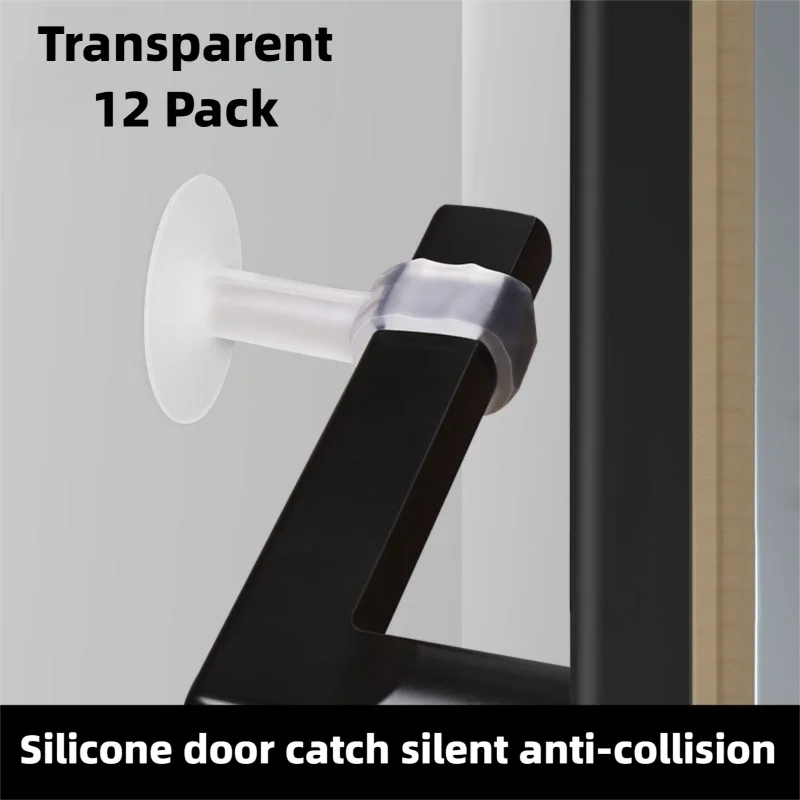 12 pcs Suitable For Door Handles Silicone Door Stop No Need To Punch Holes Anti-collision Doorstop Anti-collision Artifact Easy