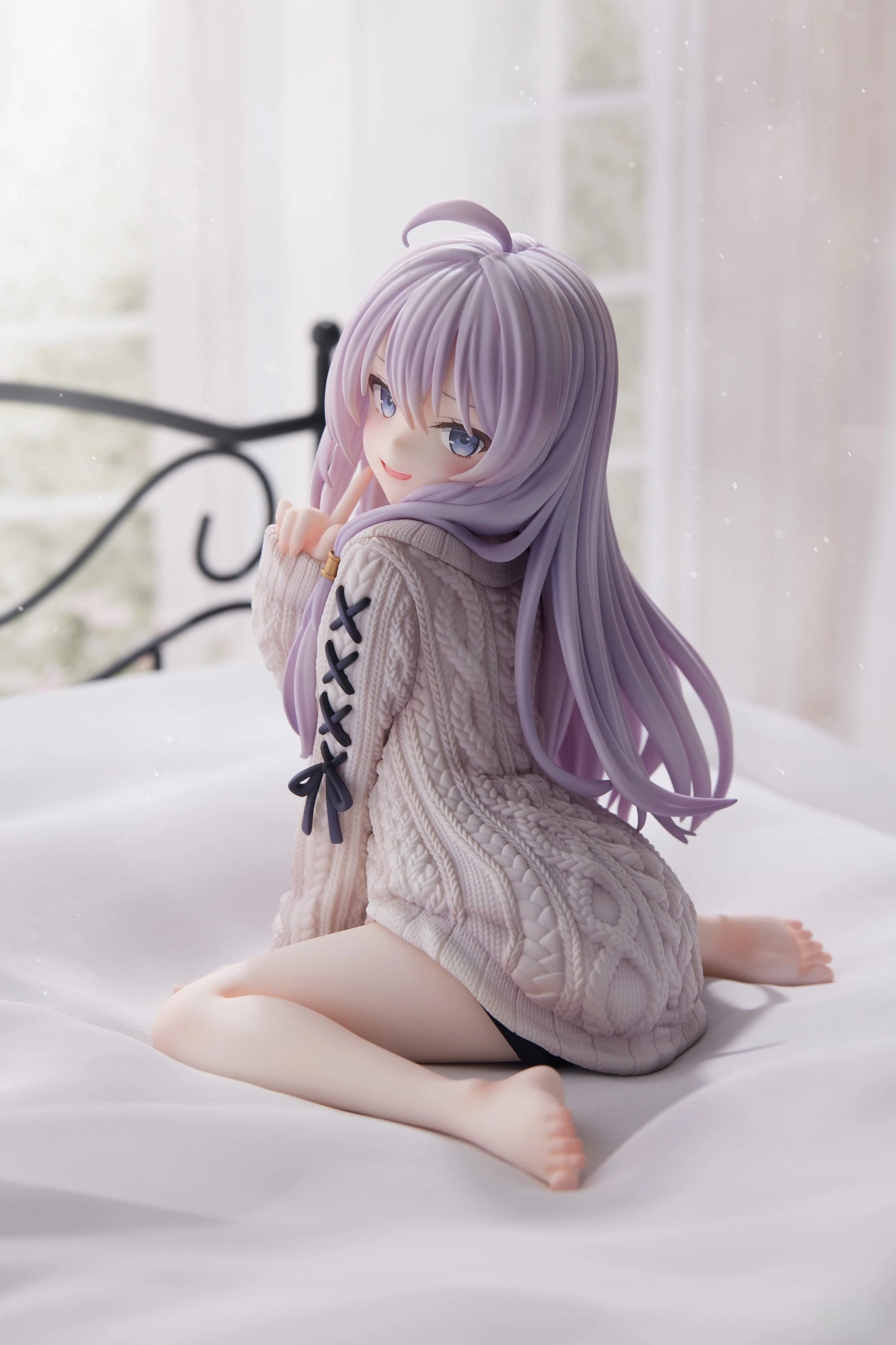 15cm The Journey of Elaina Anime Figure Knit Dress Witch Elaina Action Figure PVC Collection Model Doll Toys for Christmas Gifts