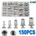 Threaded Rivet Nut Kit Mixed Aluminum Alloy Rivet Nut Gun Set M3 M4 M5 M6 M8
