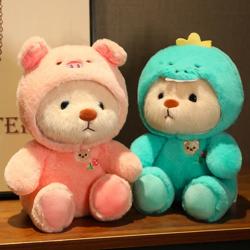 25/35cm Anime Cosplay Joint Bear Plush Toy Cute Stuffed Animals Bunny Duck Shark Pig Plushies Doll Kawaii Soft Toys For Girls