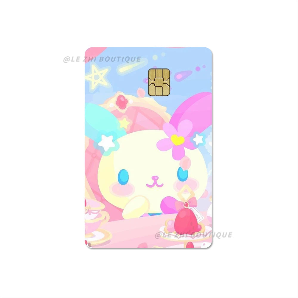 Japan Anime Cute Cartoon Bear Credit Debit Card Sticker Kawaii Bus Pass Diy Waterproof Small Chip Film Sticker Decoration