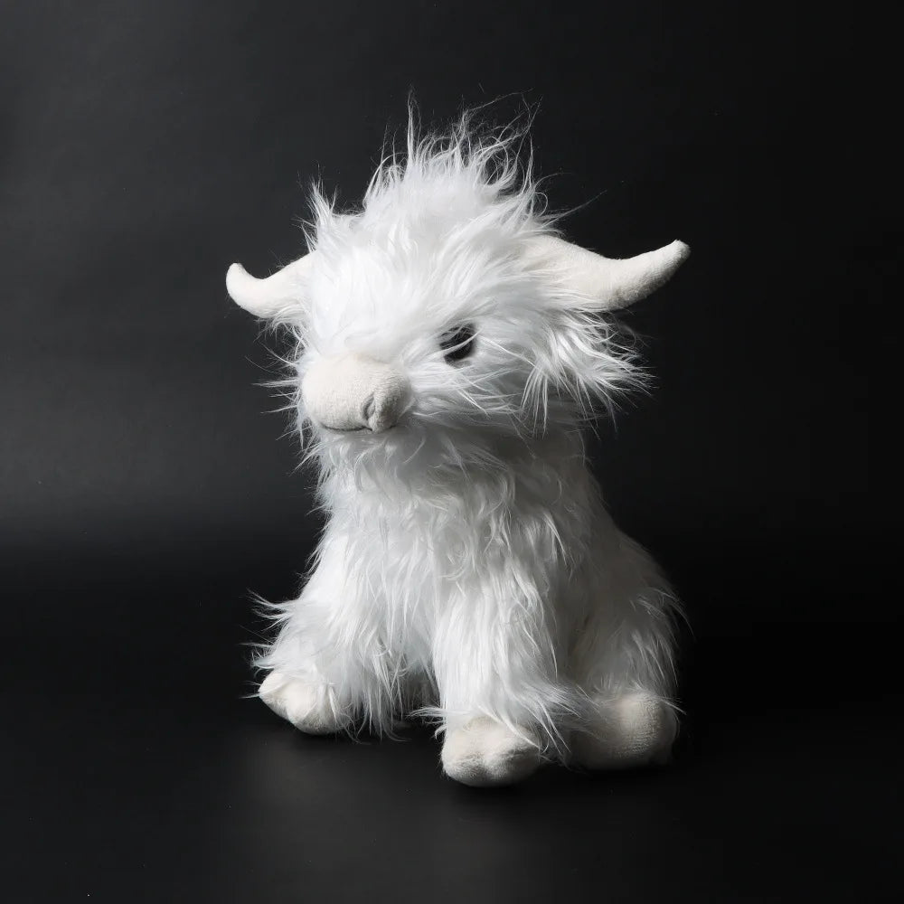 Simulation Highland Cow Animal Plush Doll Soft Stuffed Highland Cow Cattlle Plush Toy Plushie Gift for Kids Boys Girls