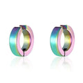 2pcs Punk Non Piercing Clip Earrings for Man Woman, Titanium Steel Stud Earrings Teens Hip Hop Style Ear Ring Jewelry Accessory