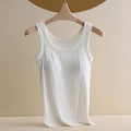 M-4XL For 45-105kg Threaded Cotton Plus Size Camisole Top with Built-in Bra For Women Modal Seamless Underwear Tank Tops