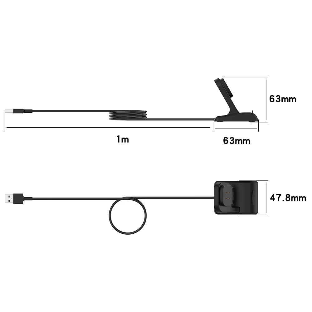 Charger Dock for Fitbit Sense/Sense 2/Versa 4/Versa 3 Stand Charging Cable Station Base Cradle with USB Cord Replacement