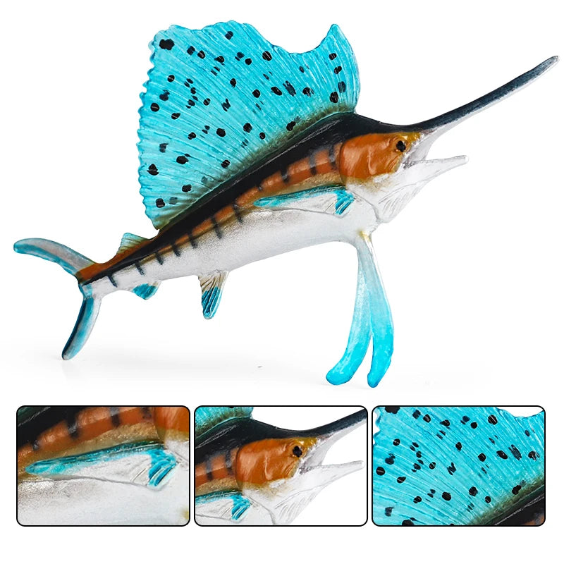 Oenux Sea Life Animals Coral Octopus Nautiloidea Crab Starfish Ocean Model Action Figures Educational Collection Toy Kid Gift