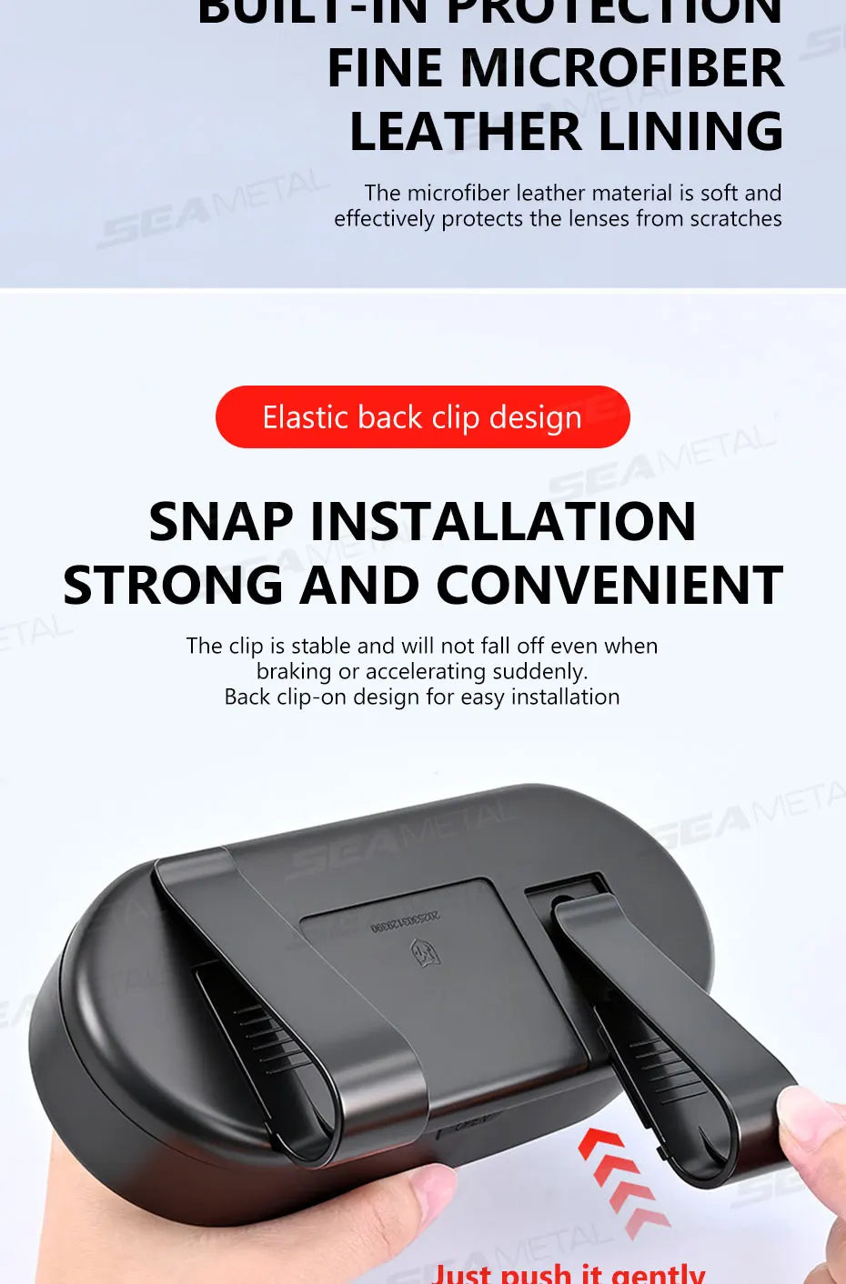 SEAMETAL Car Sun Visor Glasses Case Anti-Scratch Sunglasses Storage Box Glasses Holder Organizer Universal for 99% Car Models