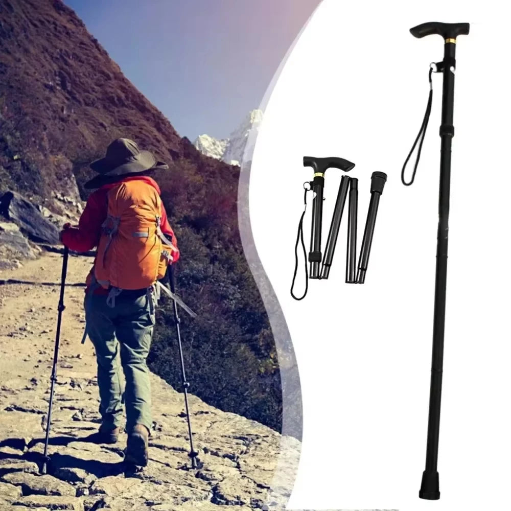 Lightweight Foldable Walking Stick for Hiking Travel & Elderly Support Crutch