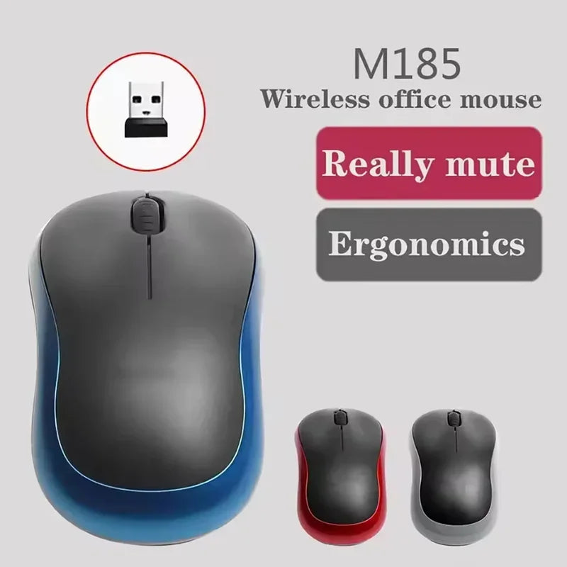 New M185 Mini Wireless Mouse Comfortable Portable Mouse Mice 1000DPI Ergonomic Mouse 2.4GHz with USB Mini Receiver for PC/Laptop