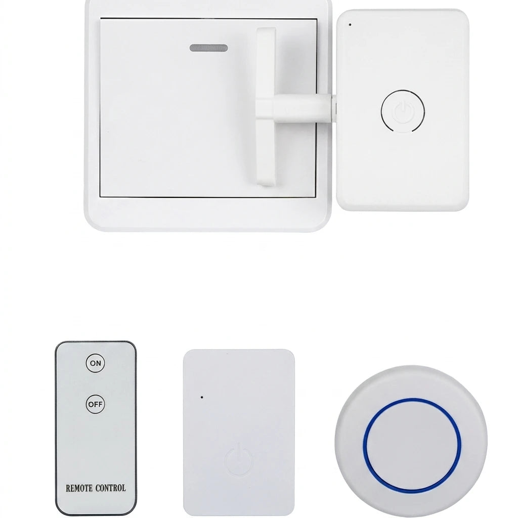 Cordless Remote Control Automatic Button Switch Lazy On Off Pusher for Lights & Electrical Tools, No Installation Needed