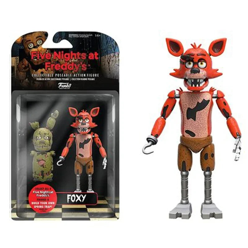 14cm FNAF Figures Nightmare Freddy Bonnie Foxy Chica Action Figure Movable Blacklight Freddy Frostbe Collection Toys