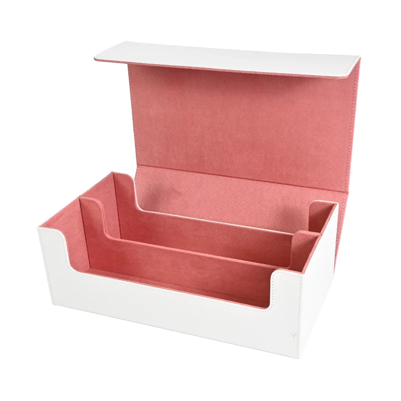 Card Storage Box, Card Deck Case Holds 1200+ Single Sleeved Cards, Strong Magnetic PU Leather Card boxes for TCG