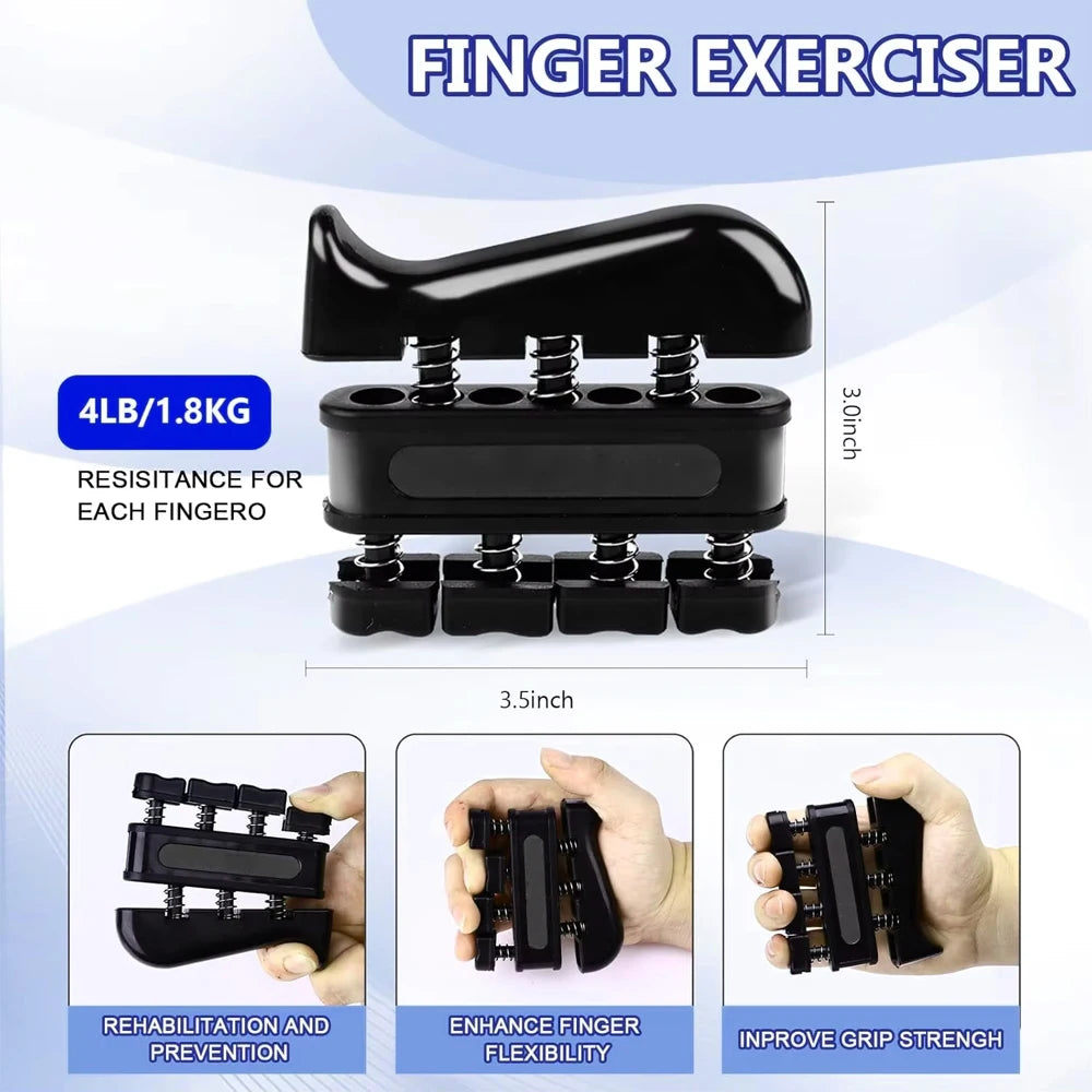 5Pcs Grip Trainer Kit Adjustable Hand Gripper,Finger/Hand Strength Exercisers,Stress Ball,Forearm Ring for Muscle Build Fitness