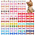 30PCS Dog Bow With Rubber Band Dog Hair Accessories Handmade Movable Puppy Bows For Dogs and Cats Cute Pet Accessories