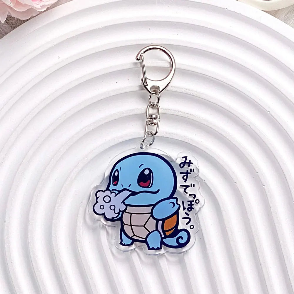 1/12PCS Pokémon Characters Pikachu Bulbasaur Acrylic Keychain Bag Charms Accessories Backpack Pendant Key Holder Friend Gifts