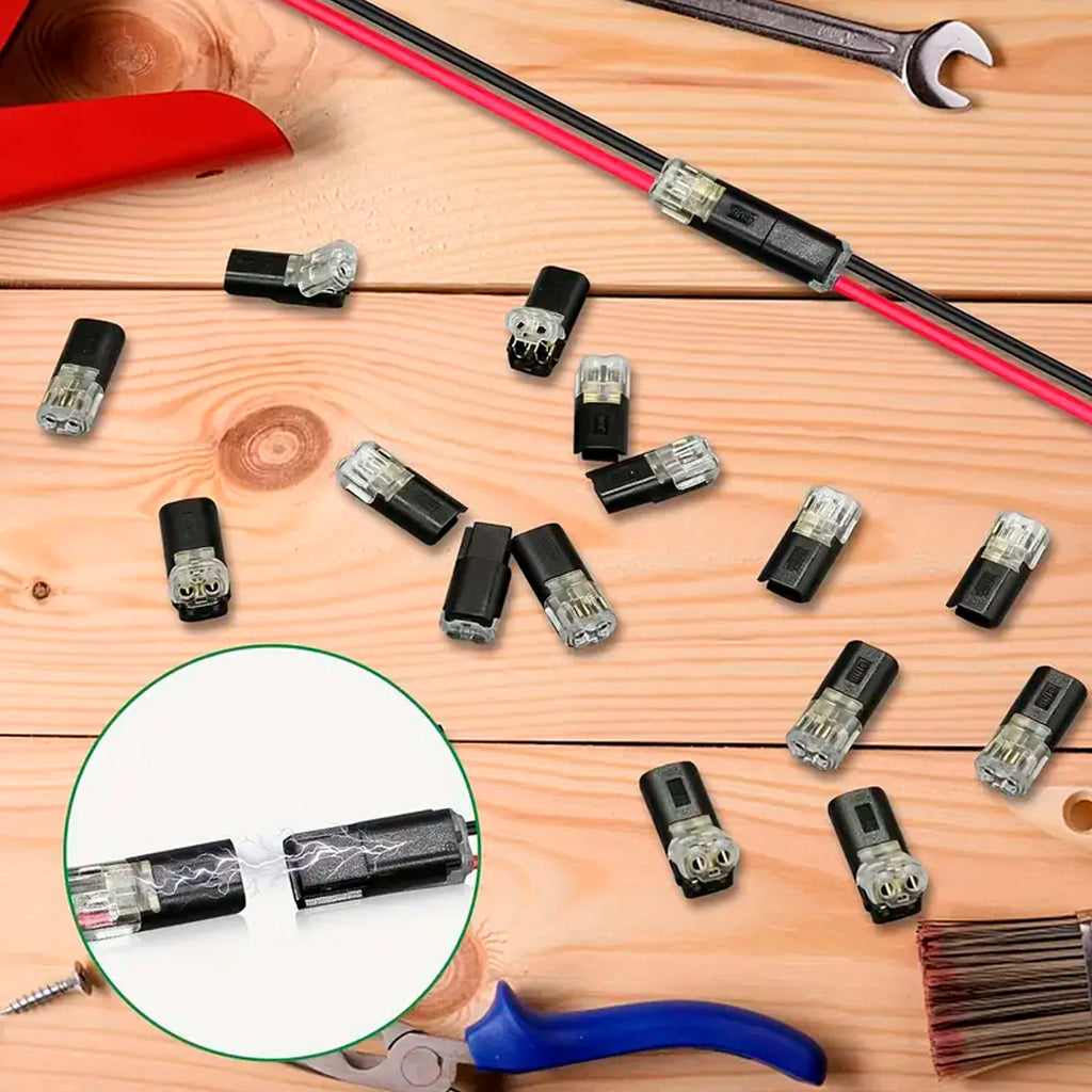 20-100P Double Wire Plug-in Connectors with Locking Buckle Car Wire 2 Way Terminal Block Waterproof Quick Connector Cable Clamps