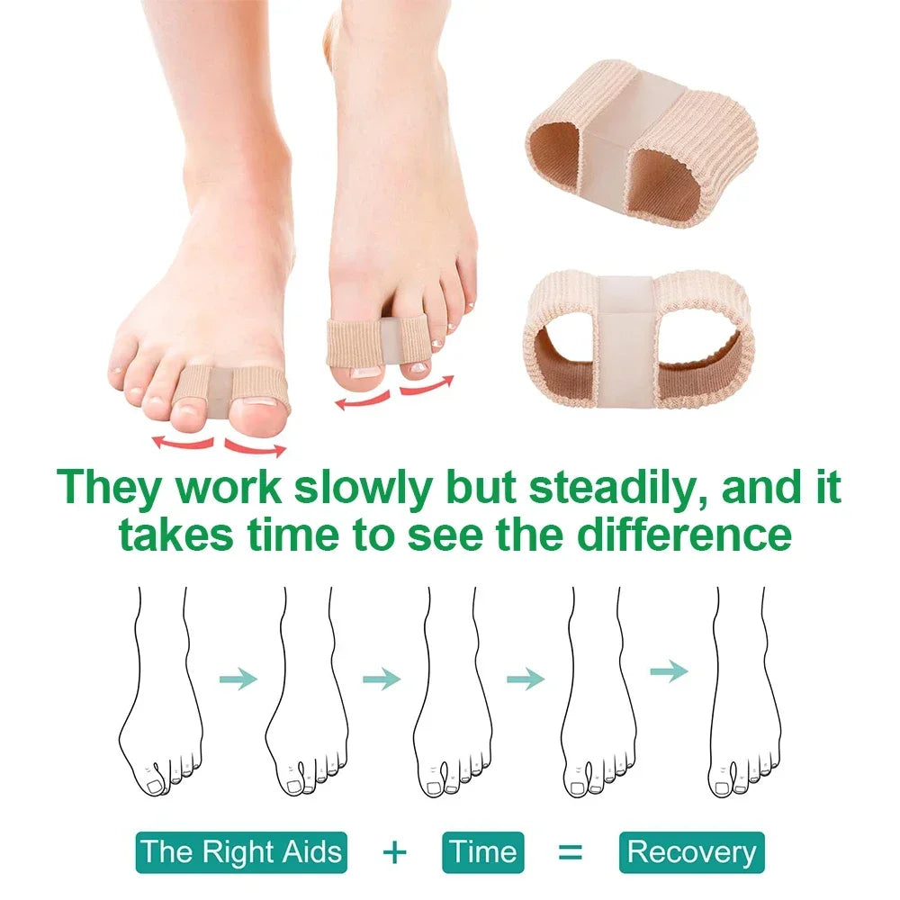 Gel Bunion Toe Separator W/Fabric Lining for Big Toe,Silicone Toe Spacers Breathable Toe Corrector Protector for Overlapping Toe