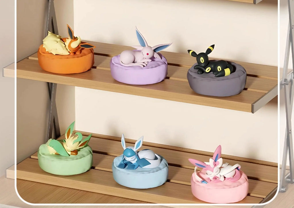 New In Stock Pokemon Eevee Sleeping Position Series Blind Box Sylveon Umbreon Flareon Jolteon Anime Desktop Decoration Model Toy