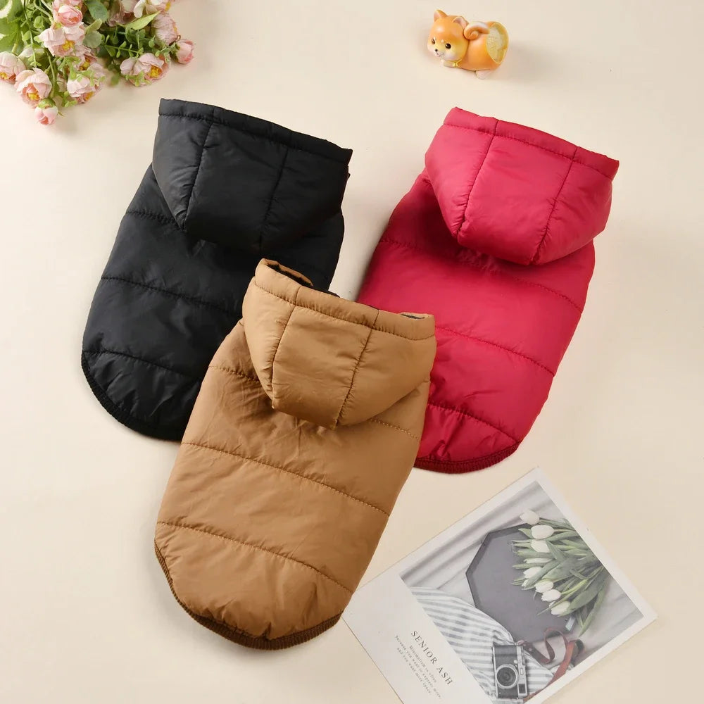 Warm Fleece Dog Coat Hoodie For Small Medium Dogs Winter Puppy Clothes Jacket With D-ring Thick Cozy Pug Dachshund Parka Costume