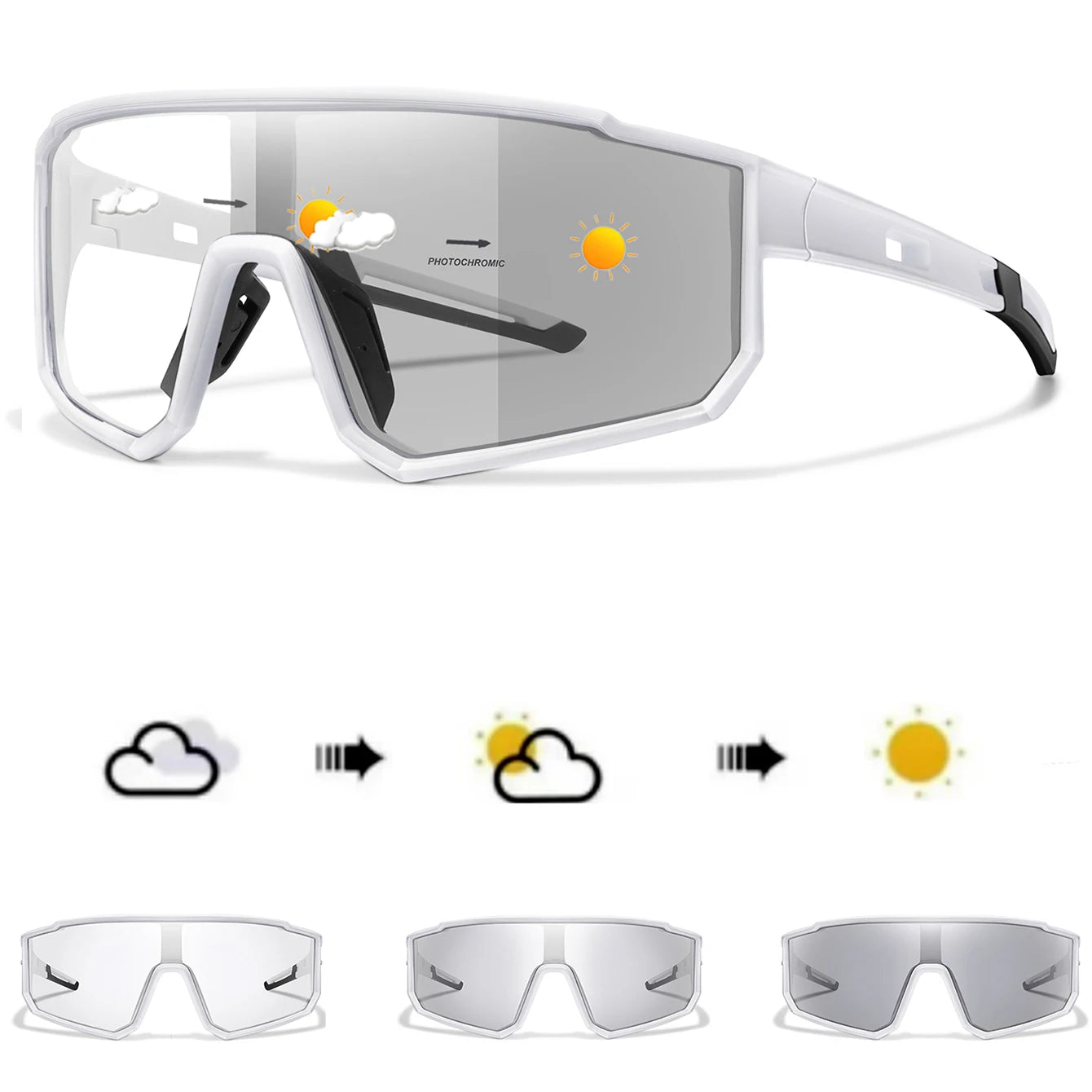 New Style Brand Photochromic Eyewear Men Women Bicycle MTB Bike Running Fishing Cycling Glasses Comfortable Windproof Goggles