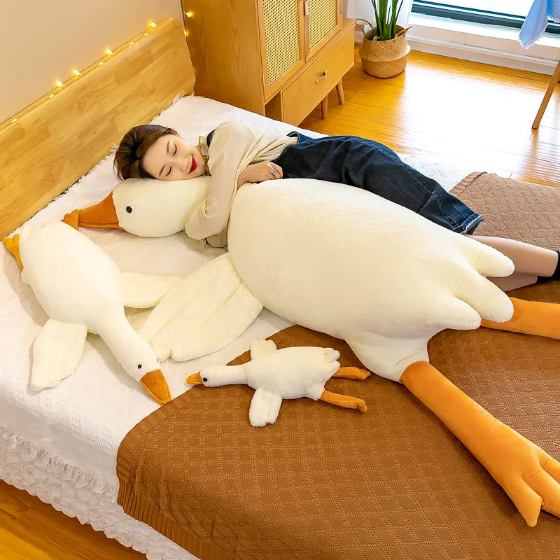 130/160/190cm Large White Goose Fur-Retriever Soft Toy Children's Girls' Gift Cute Doll Sleeping Pillow Large-sized Doll