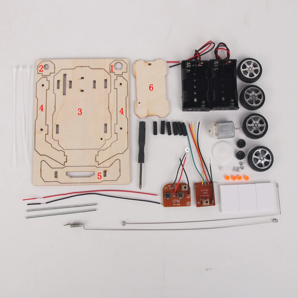 DIY RC Car Model Assemble Kit Mini Teaching Learning STEM Project Science Education Aid Experiment Toys for Kids Children Gifts