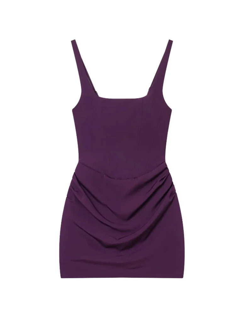 French Style Women Ruched Short Dress Fashion Summer Party Evening Gown Spaghetti Strap Bodycon Sexy Bandage Corset Mini Dress
