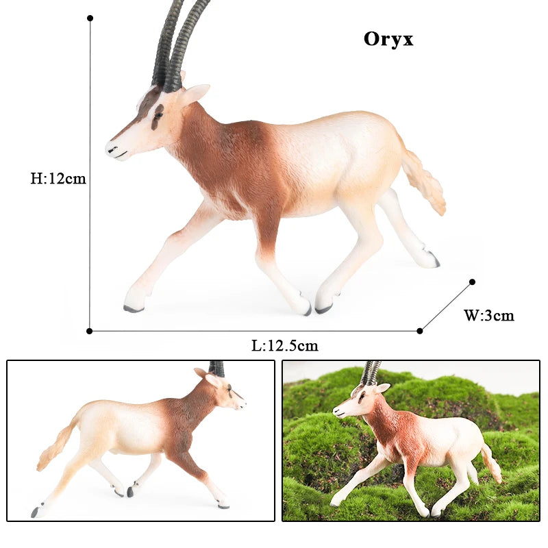 Oenux Classic Farm Animal Simulation Sheep Goat Argali Antelope Model Action Figure Poultry Figurines Cute Toy For Kid Gift