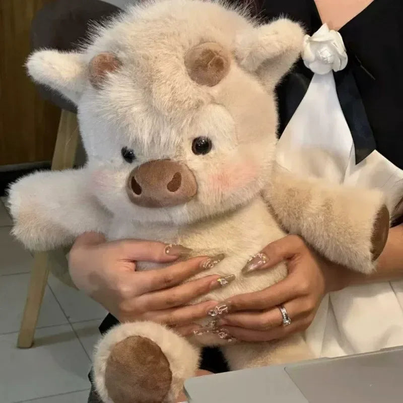 Cute Highland Cow Plush Doll 45-60cm Soft Stuffed Animal Running Calf Toy Companion Pillow Holiday Gift Home Decoration Ornament