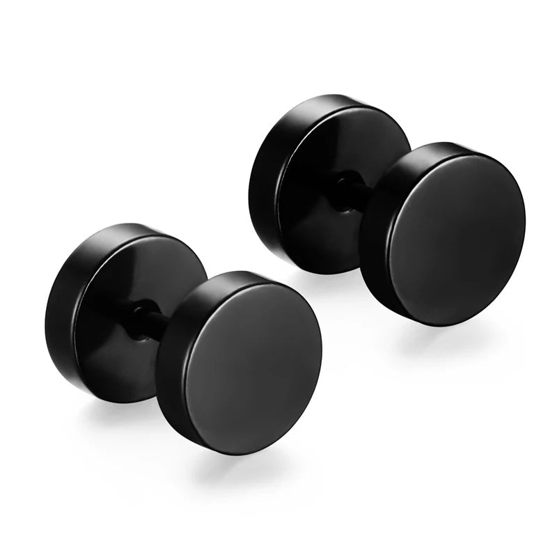 1 Pairs Multi Types Unisex Black Gold Color Stainless Steel Earring For Women Men Punk Gothic Piercing Fake Earrings Jewelry