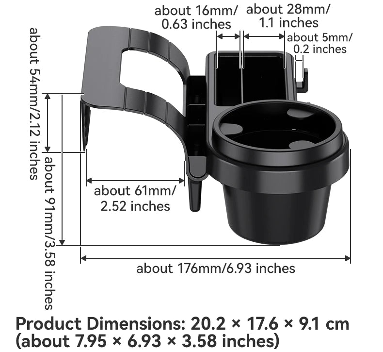 Car Cup Stand Phone Holder Mount Tray Side Door Window Storage Barrel Pocket Hanging Storage Rack with Auto Interior Accessories