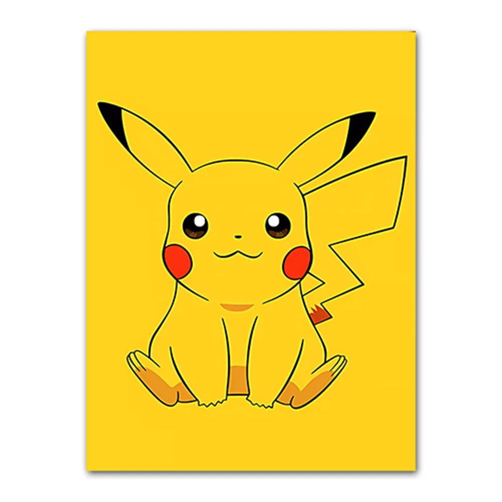 Cartoon Anime Poster Pokemon Pokémon Pikachu Watercolor Art Kids Room Decoration Wall Hanging Painting Kids Gift