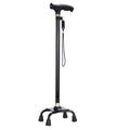 LED Light Non-Slip Elderly Walking Sticks Aluminum Alloy Multifunctional Crutch with Big Four Feet for Old Men