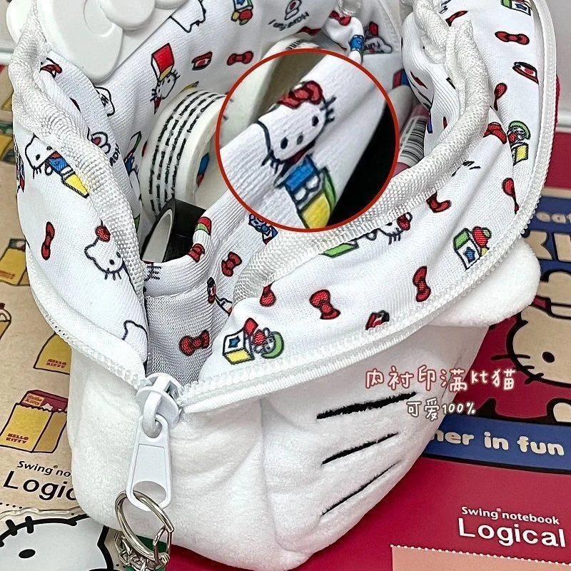 Kitty Pochacco Cute Plush Japanese Ins Style Pencil High-capacity Case Pencil Case Student Stationery KT Cat Cartoon Gift