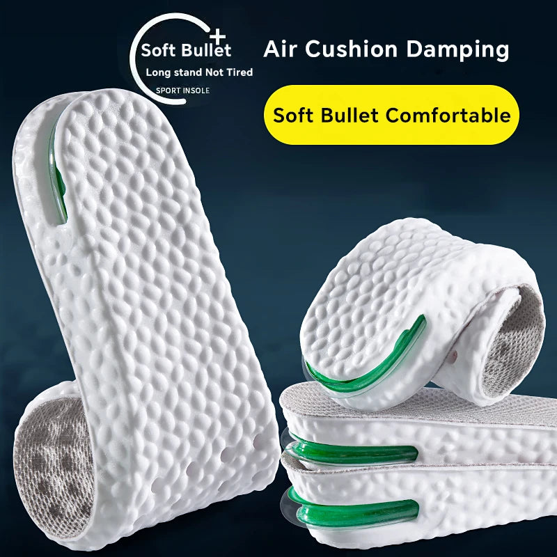 1Pair Height Increase Insole for Feet Sports Air Insoles Comfort Plantar Fasciitis Shoes Inserts Shock Absorbing Shoe Pads