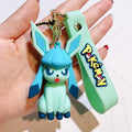 Pokémon Big Eevee Family Keychain Gift Set, Complete Evolution PVC Keychain with Pokéball Clip, Adorable Key Ring for Kid