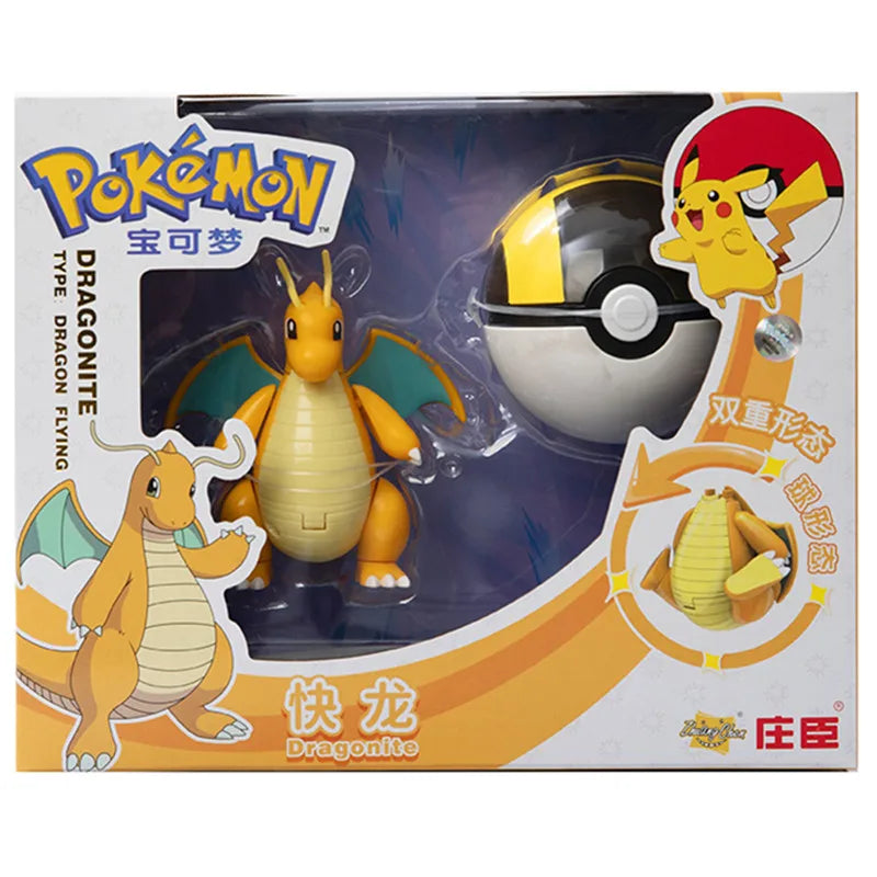 About Pokemon Anime Figure Charizard Pikachu Gyarados  Pocket Monster Figure Pokeball Action Deformation Toy Model Gift