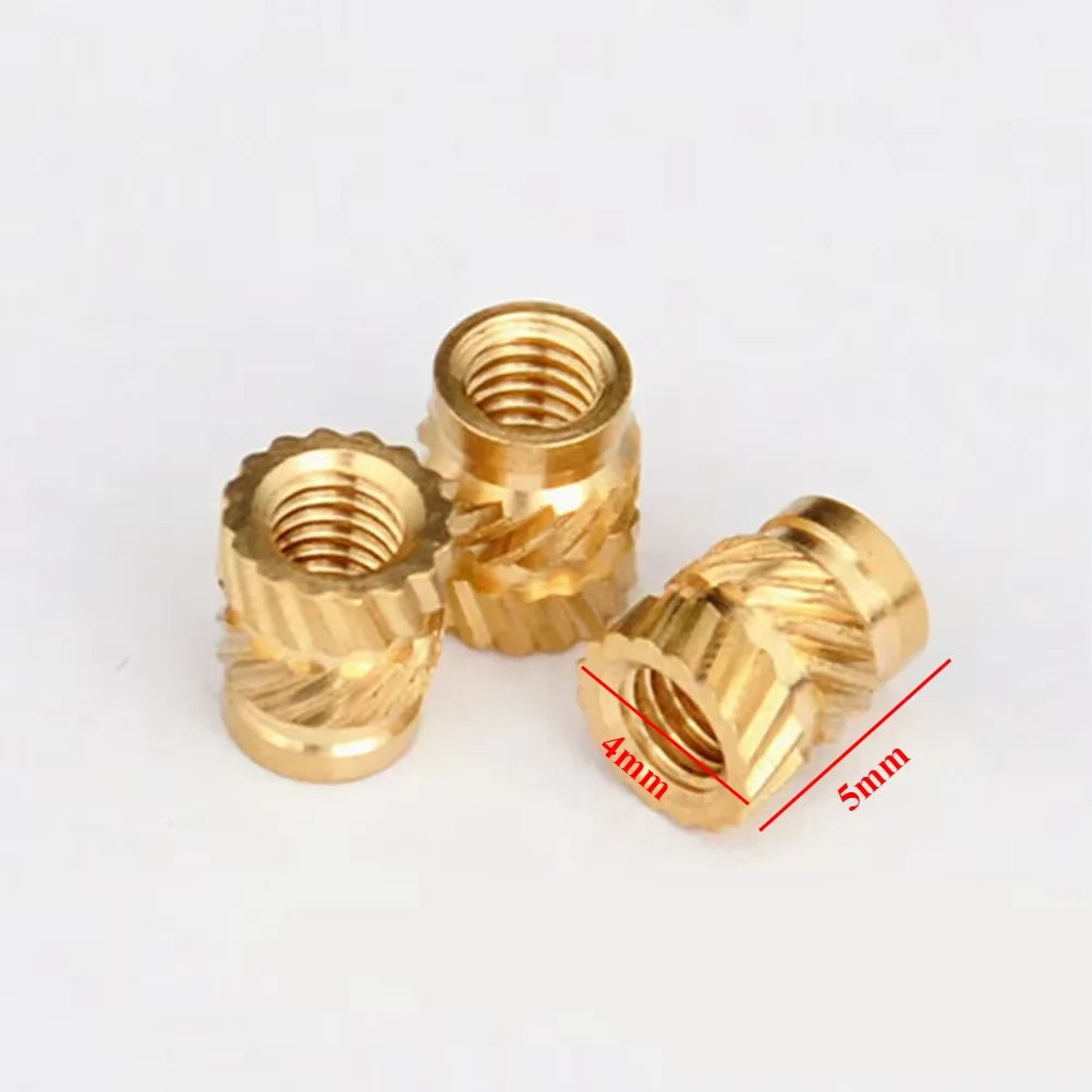 M3 Thread Knurled Brass Heat Set Nut for 3D Printer Voron 2.4 Heat Resistant Threaded Insert Embedment M3x5x4