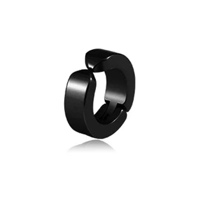 2pcs Anime Chainsaw Man Yoshida Hirofumi Cosplay Ear Clip Earrings Women Men Punk Black No Pierced Fake Ear Circle Pop Jewelry