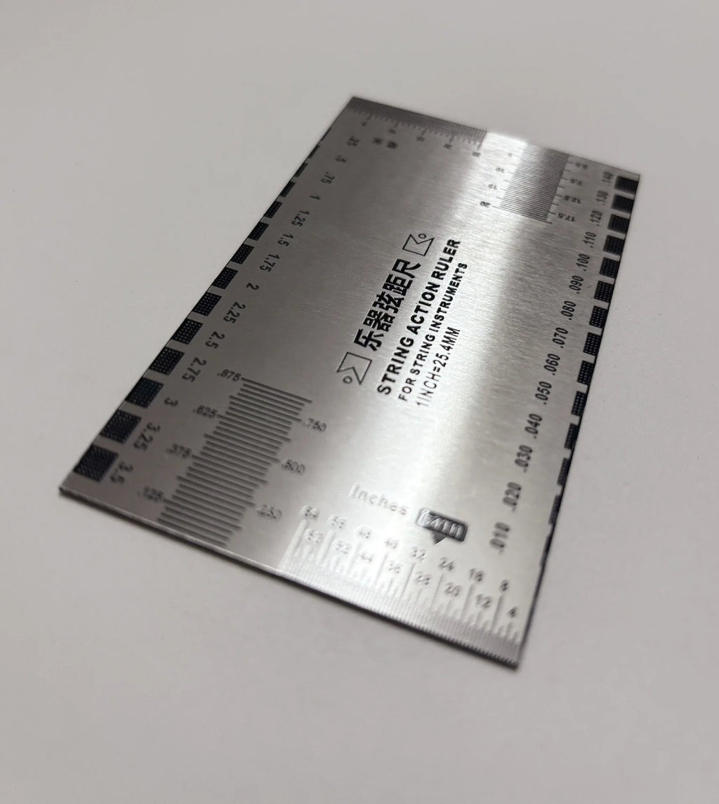 Stainless Steel String Action Gauge Ruler Guitar Bass Instrument Repair Tool Silver