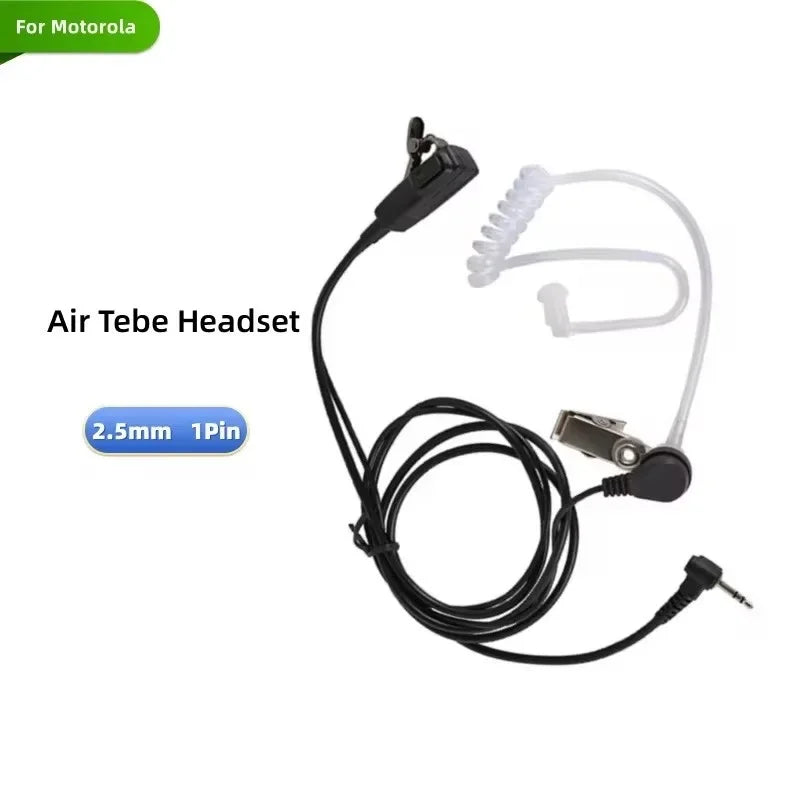 2.5mm Earpiece 1Pin Radio Air Covert Acoustic Tube Earpieces Headset with PTT Mic Compatible with Motorola T5428 TLKR T5 XTR446