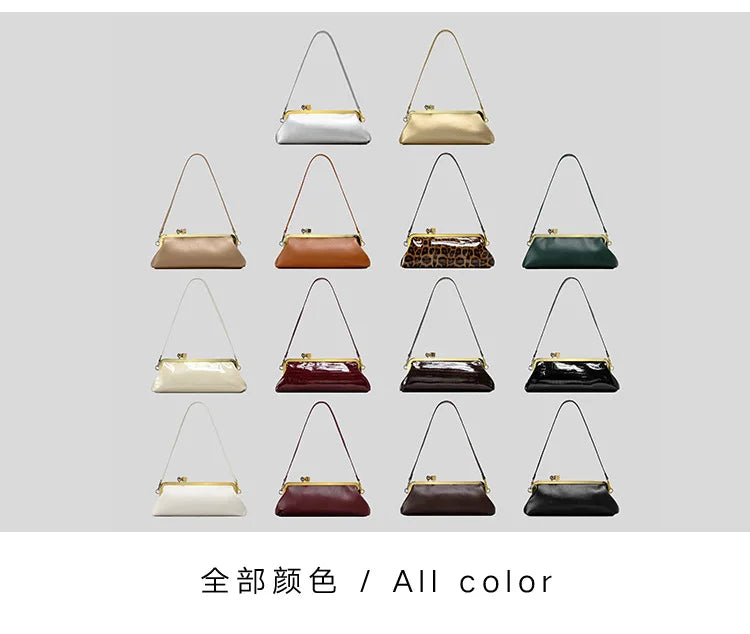 Fashion Long Clutch Bag for Women Luxury Designer Kiss Lock Women Shoulder Bags Elegant Party Purses Trend Underarm Bag 2025