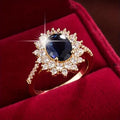Vintage Trend Oval Set Zirconia Women's Ring Niche Personalized Creative Holiday Party Jewelry Accessories Gifts