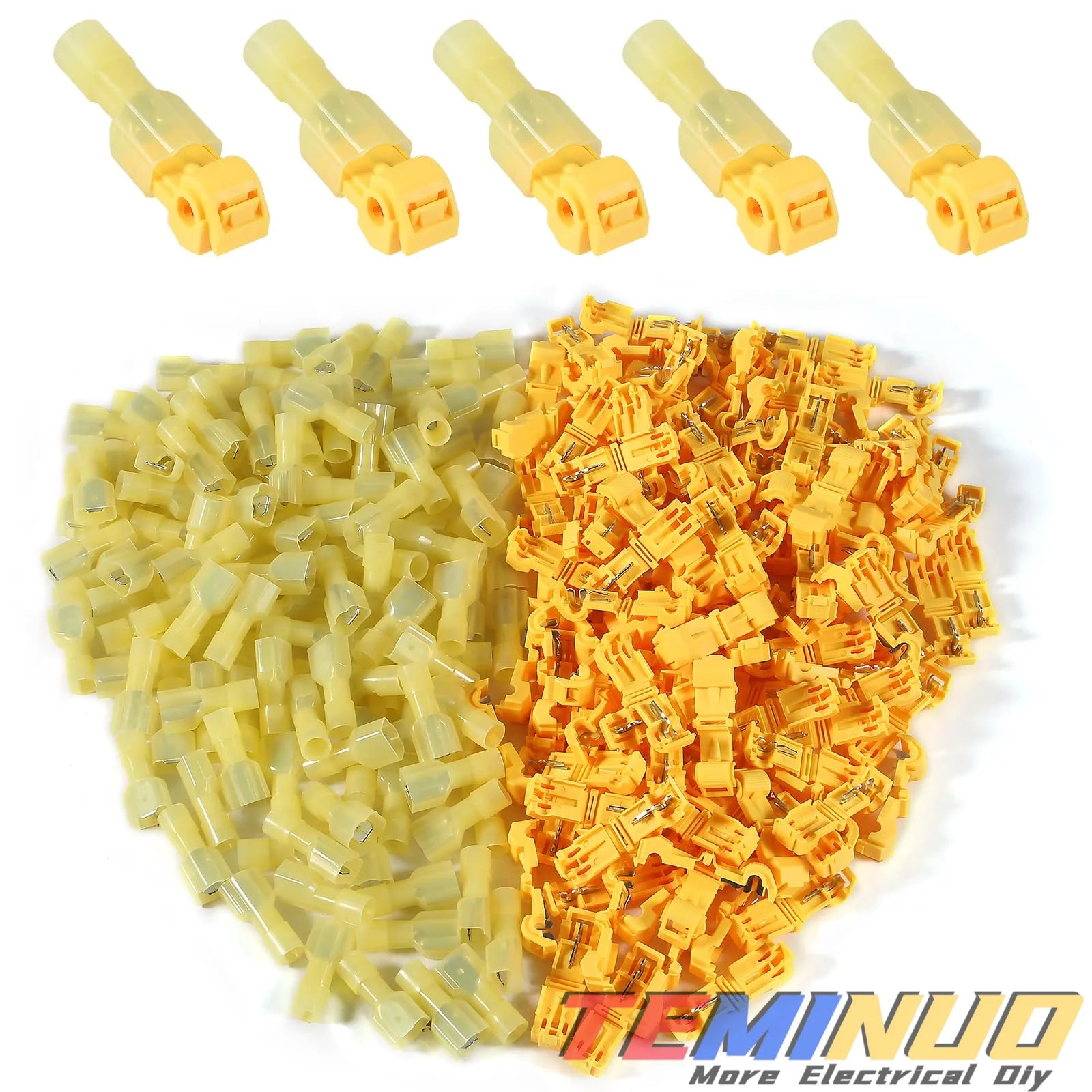 T Tap Wire Connectors, 60/50/40pcs Self-Stripping with Nylon Fully Insulated Male Quick Disconnect splice T Type Electrical Wire